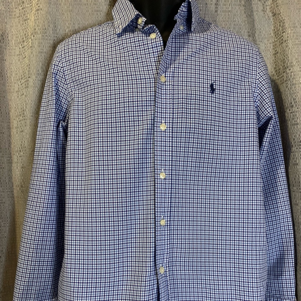 Long-Sleeve Checked Poplin Sportshirt